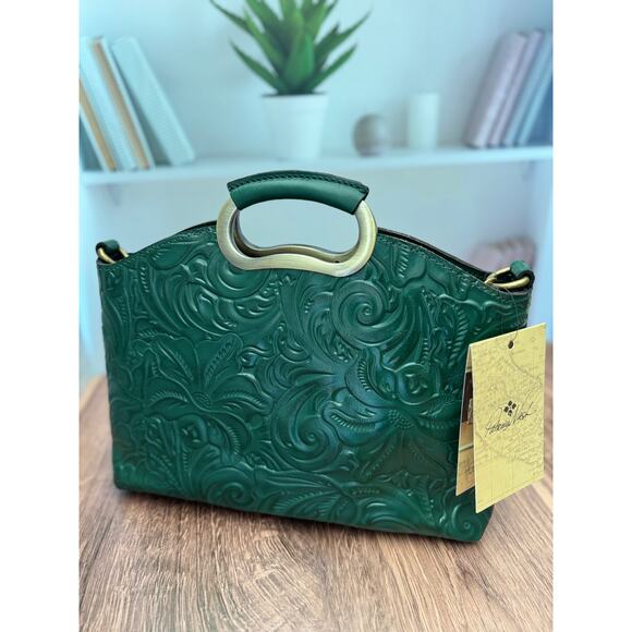 Patricia Nash Valletta Soft Green Top Handle Satchel Bag Handbag NWT leather - Picture 8 of 8